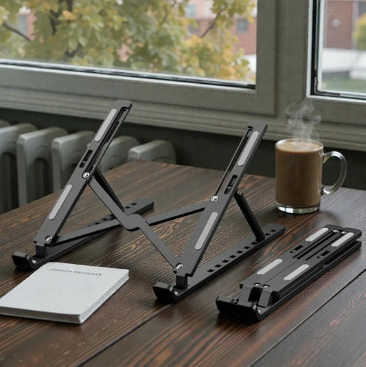 Support ordinateur portable réglable ErgoLift en plastique noir avec 7 positions
