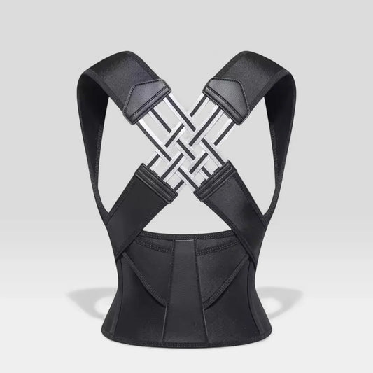 Correcteur de posture noir SkyGrip avec sangles croisées et support dorsal ergonomique