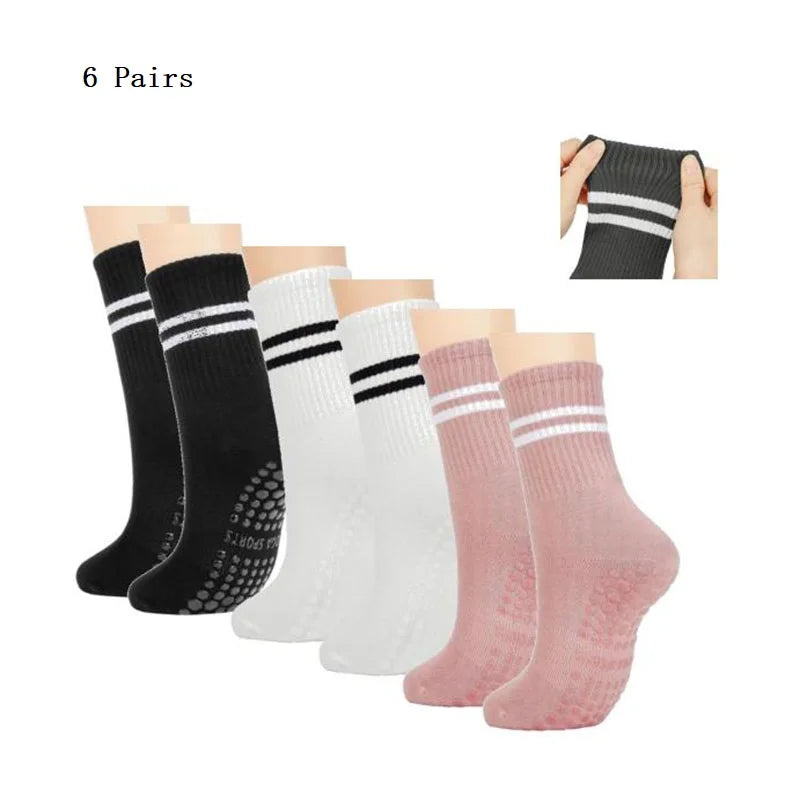 Chaussettes Antidérapantes Pilates & Yoga – Lot 1/2/3/6