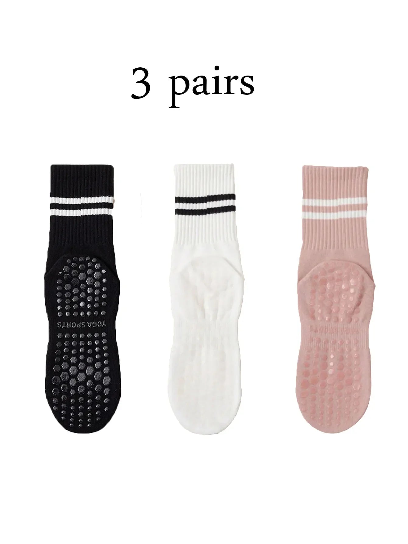 Chaussettes Antidérapantes Pilates & Yoga – Lot 1/2/3/6