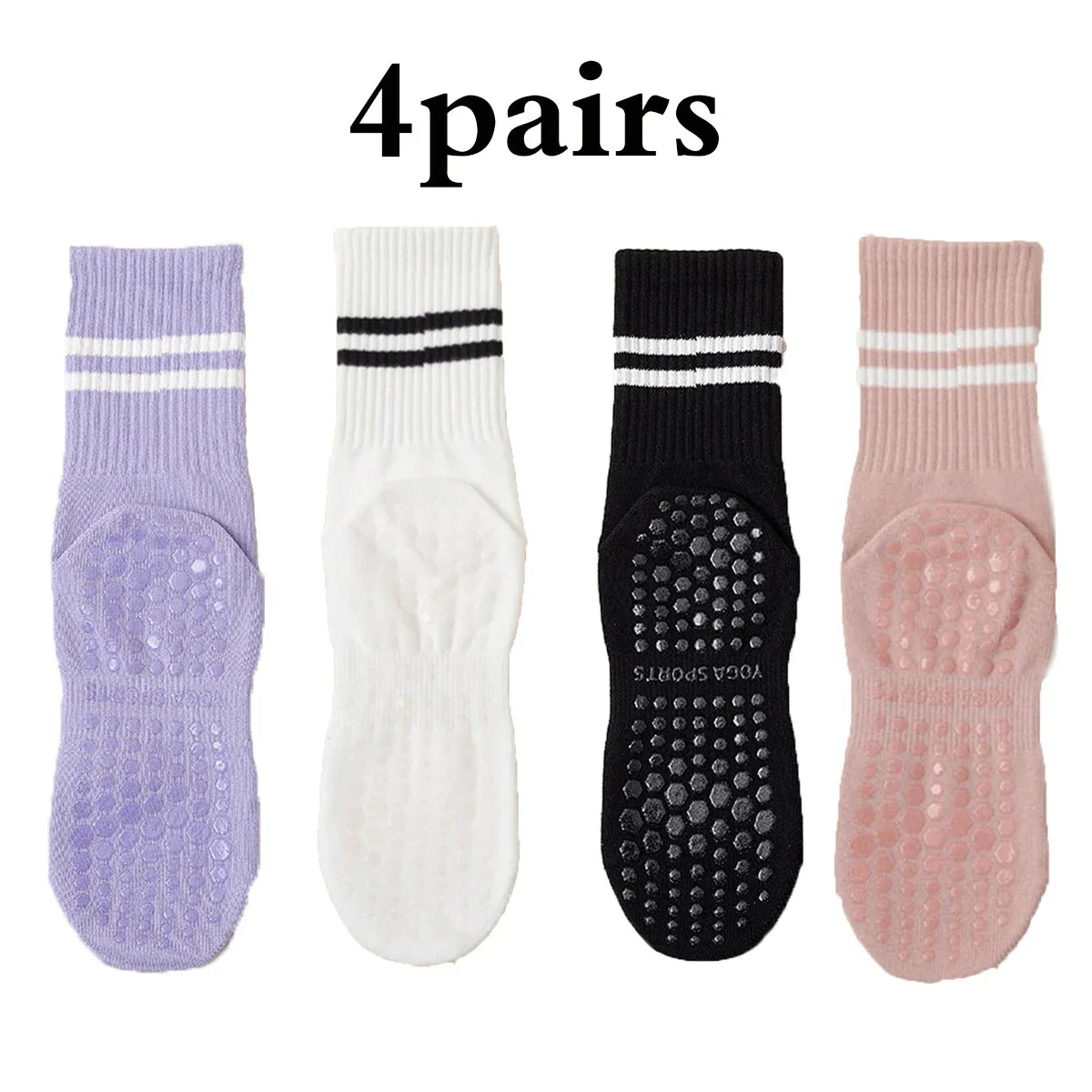 Chaussettes Antidérapantes Pilates & Yoga – Lot 1/2/3/6