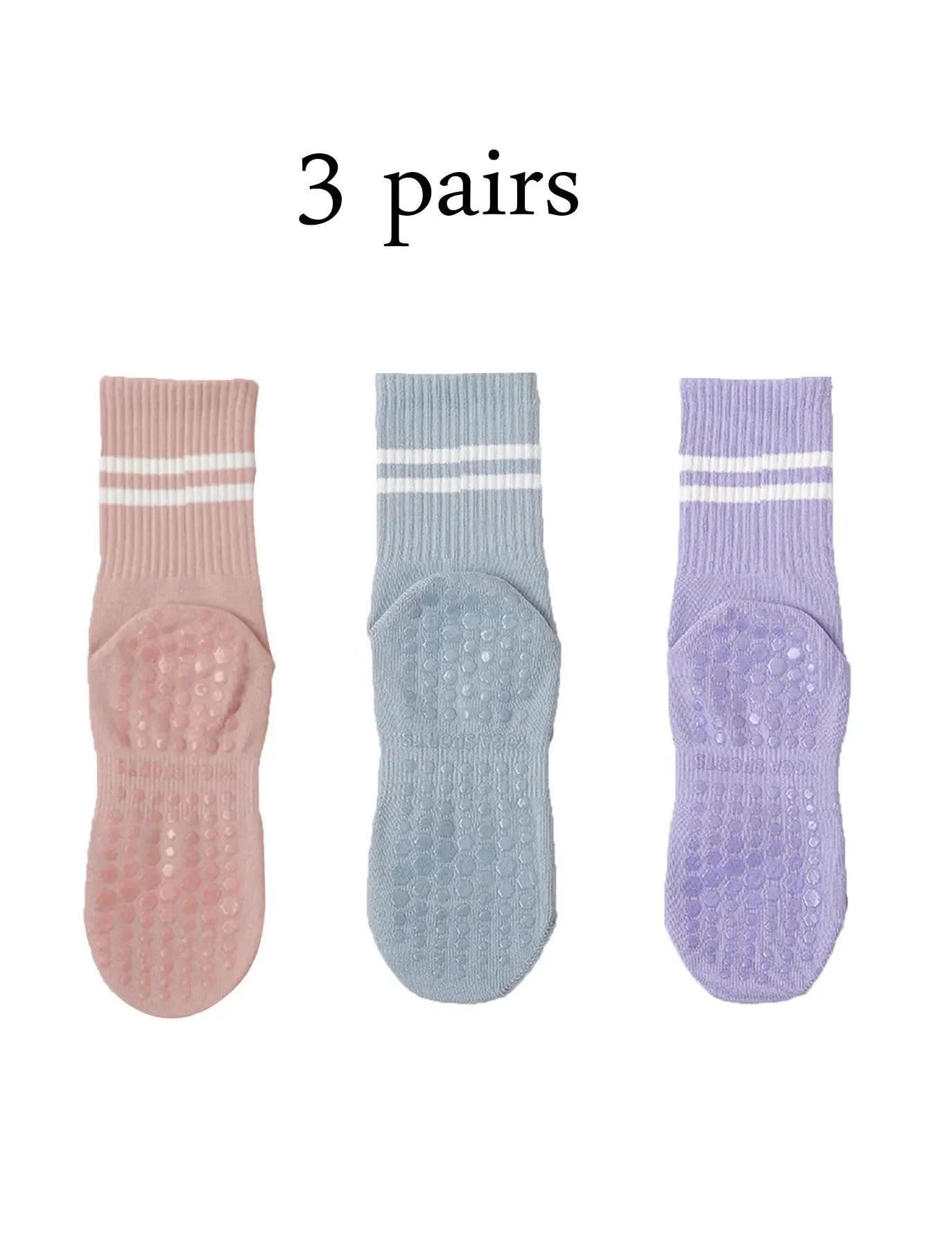 Chaussettes Antidérapantes Pilates & Yoga – Lot 1/2/3/6